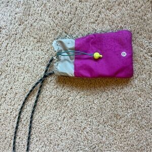 Lululemon Athletica Pink and Gray Drawstring Phone Pouch